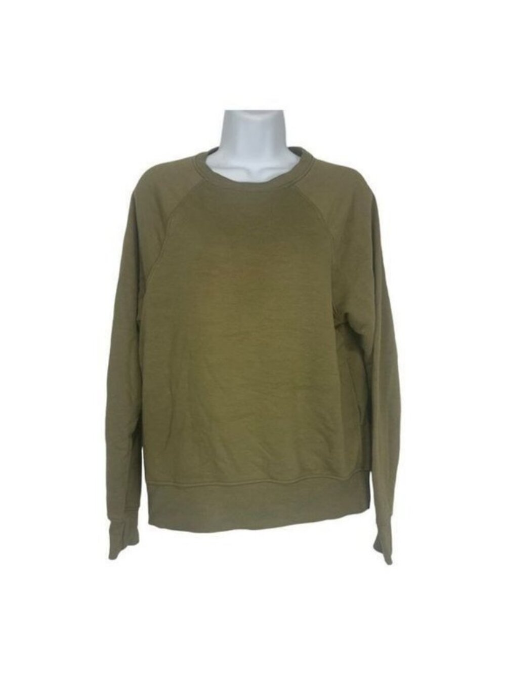 H&M Basics Womens Olive Green Pullover Sweatshirt Size S Polyester Blend Casual
